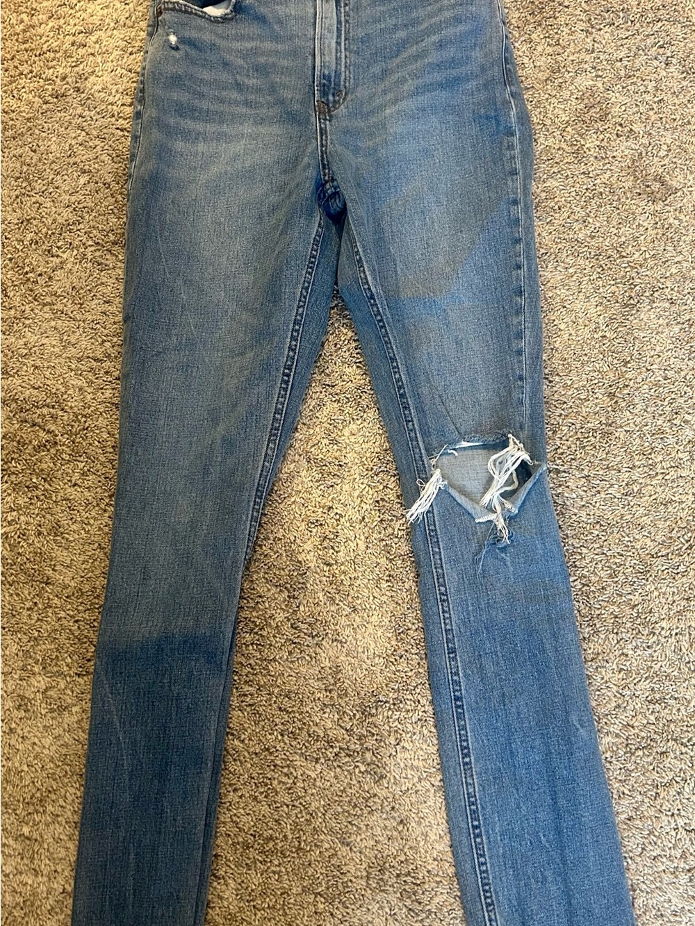 Abercrombie & Fitch Mid-Blue Distressed Skinny Jeans